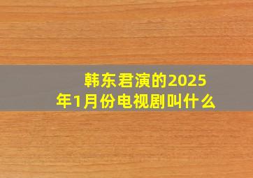 韩东君演的2025年1月份电视剧叫什么