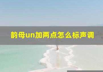 韵母un加两点怎么标声调