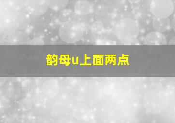 韵母u上面两点