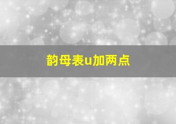 韵母表u加两点