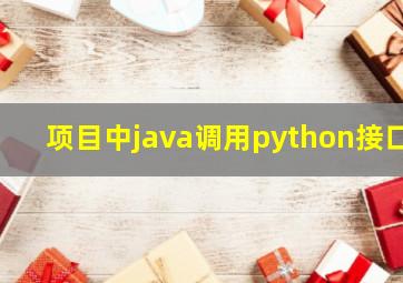 项目中java调用python接口