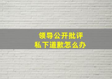 领导公开批评私下道歉怎么办