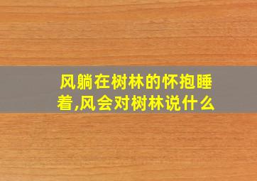 风躺在树林的怀抱睡着,风会对树林说什么