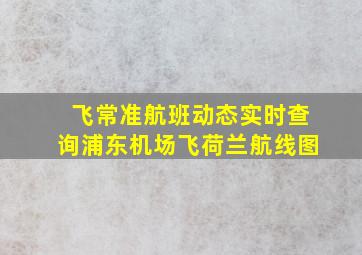 飞常准航班动态实时查询浦东机场飞荷兰航线图