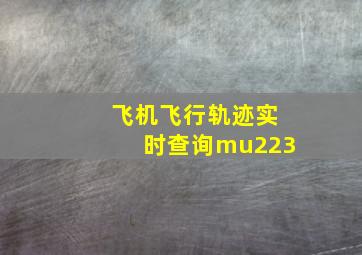 飞机飞行轨迹实时查询mu223