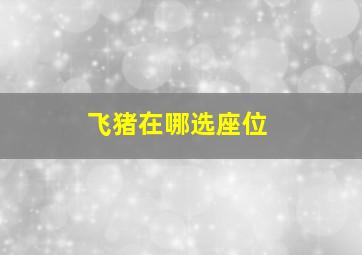 飞猪在哪选座位