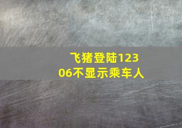 飞猪登陆12306不显示乘车人