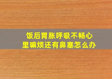 饭后胃胀呼吸不畅心里嘛烦还有鼻塞怎么办