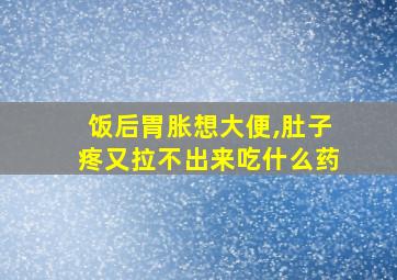 饭后胃胀想大便,肚子疼又拉不出来吃什么药