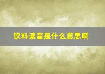 饮料读音是什么意思啊