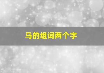 马的组词两个字