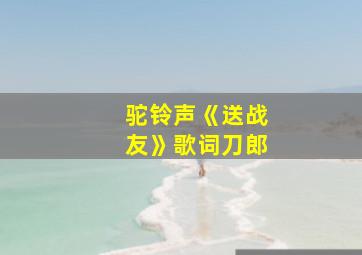 驼铃声《送战友》歌词刀郎