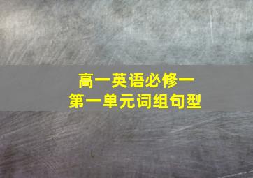 高一英语必修一第一单元词组句型