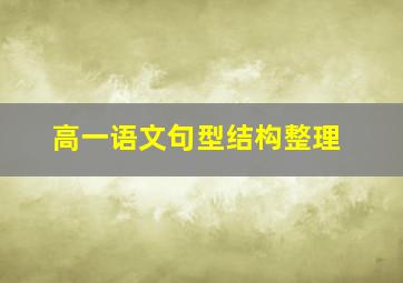 高一语文句型结构整理