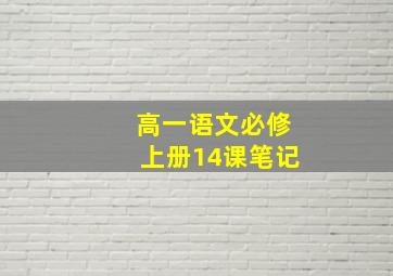 高一语文必修上册14课笔记