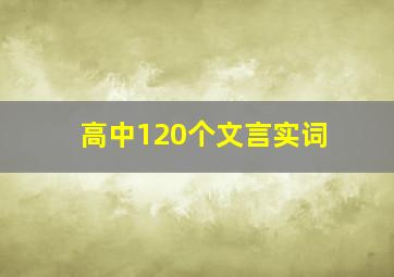 高中120个文言实词