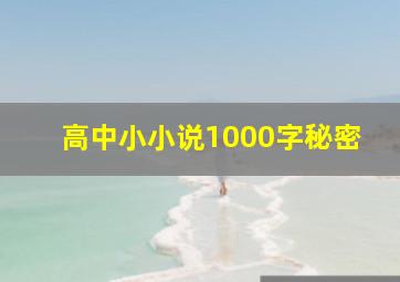 高中小小说1000字秘密