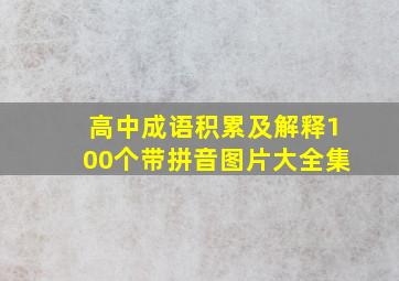 高中成语积累及解释100个带拼音图片大全集