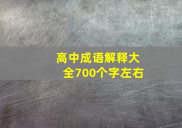 高中成语解释大全700个字左右