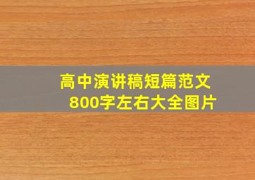 高中演讲稿短篇范文800字左右大全图片