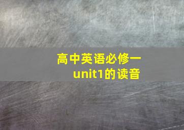 高中英语必修一unit1的读音