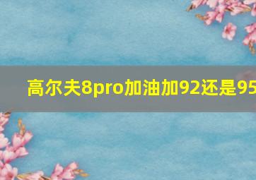 高尔夫8pro加油加92还是95