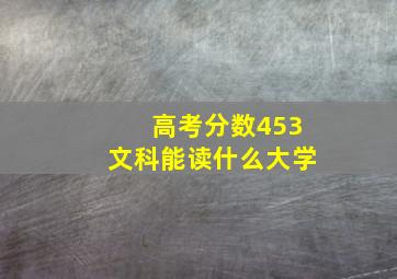 高考分数453文科能读什么大学