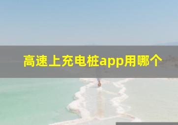 高速上充电桩app用哪个