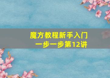 魔方教程新手入门一步一步第12讲