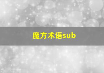 魔方术语sub