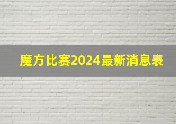 魔方比赛2024最新消息表