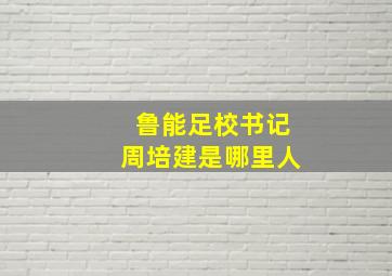 鲁能足校书记周培建是哪里人