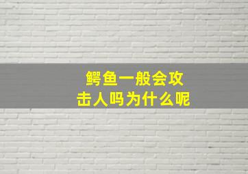 鳄鱼一般会攻击人吗为什么呢