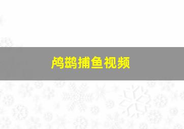 鸬鹚捕鱼视频