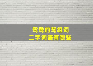 鸳鸯的鸳组词二字词语有哪些