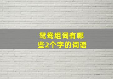 鸳鸯组词有哪些2个字的词语