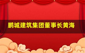 鹏城建筑集团董事长黄海