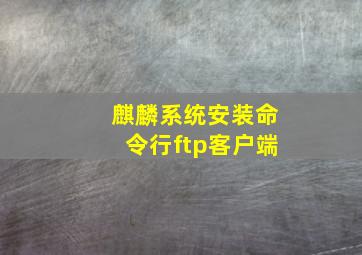 麒麟系统安装命令行ftp客户端