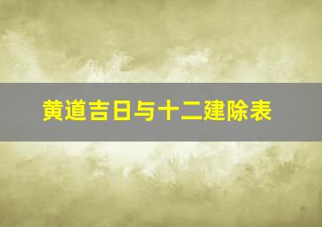 黄道吉日与十二建除表