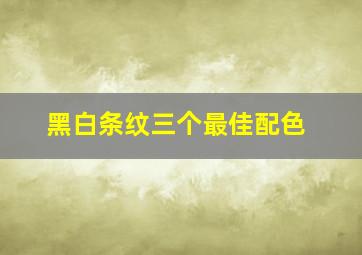 黑白条纹三个最佳配色