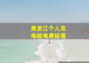 黑龙江个人充电桩电费标准