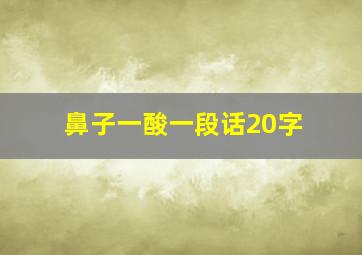 鼻子一酸一段话20字