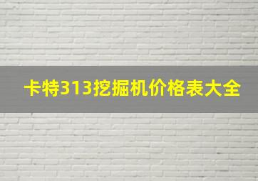 卡特313挖掘机价格表大全