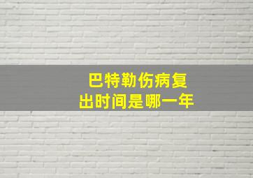 巴特勒伤病复出时间是哪一年