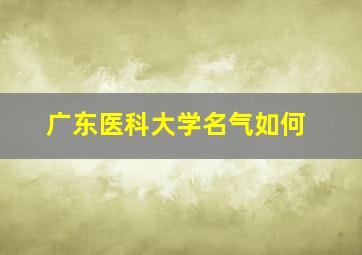 广东医科大学名气如何