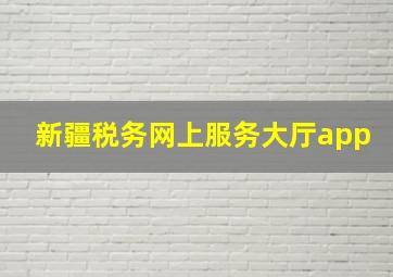 新疆税务网上服务大厅app