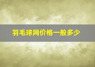 羽毛球网价格一般多少